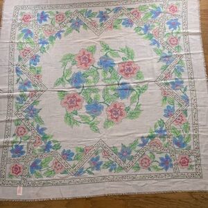 English Village 100% Acrylic Scarf with Cross Stitch Stamped Design